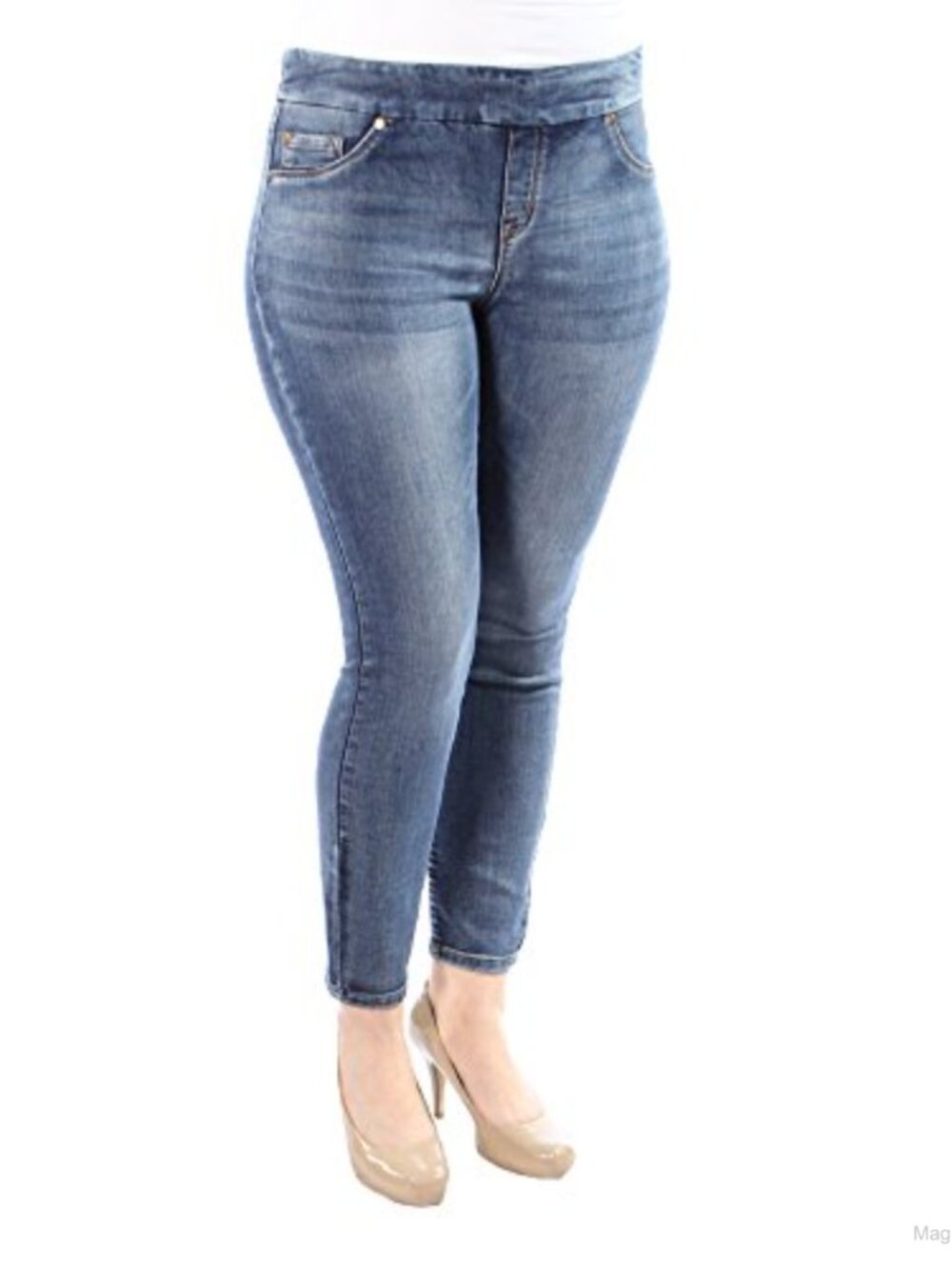 Tribal Legacy Stretch Denim Ankle Jeans Mid Rise Sandblast